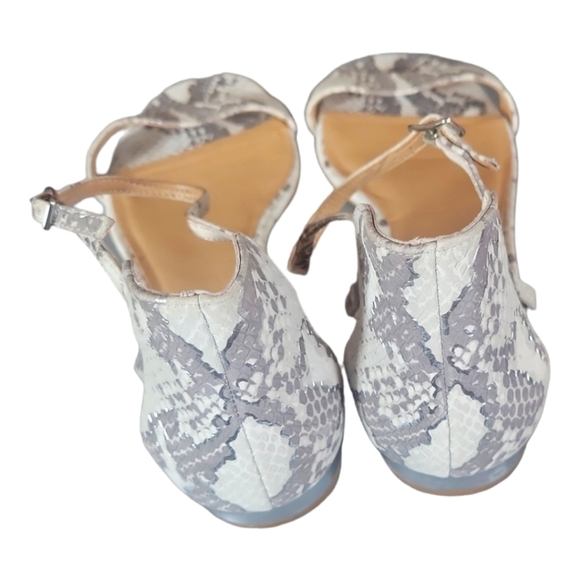Banana Republic Snake Print Leather Upper Adjustable Ankle Strap Sandals Sz 10 - Picture 2 of 10